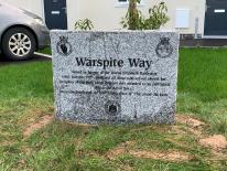 A memorial stone has ben erected on the development in tribute to HMS Warspite whose last resting place was near to Marazion A memorial stone has ben erected on the development in tribute to HMS Warspite whose last resting place was near to Marazion